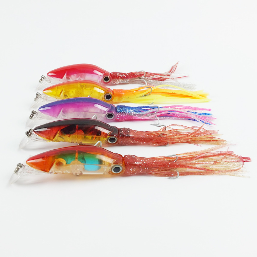 1PCS Plastic Squid Sleeve Fish Fishing Lures Crankbait Fish Tackle 14cm