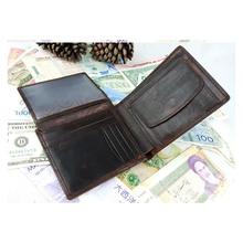 Small Vintage Wallet Brand High Quality Vintage Designer 100 Genuine Crazy Horse Cowhide Leather Men Short