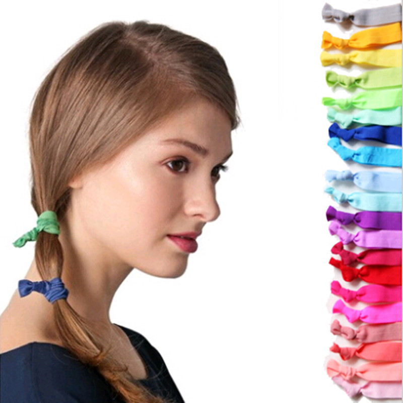 100 Pcs/lot Wholesale Candy Color Ponytail Holders twist yoga Ribbon