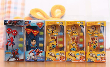 Hot sale ! Despicable Me Minions headset Style 3.5 mm headphone Headphones Earphones for iphone 5 5s Samsung Free shipping