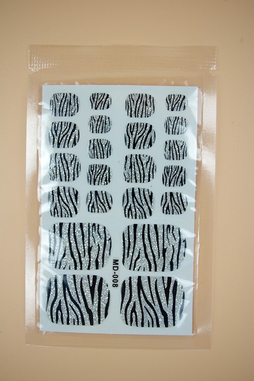 MD008 2015 New Beauty Product UV Gel Toe Nail Art Foil Stickers Gray Leopared Manicure Auto