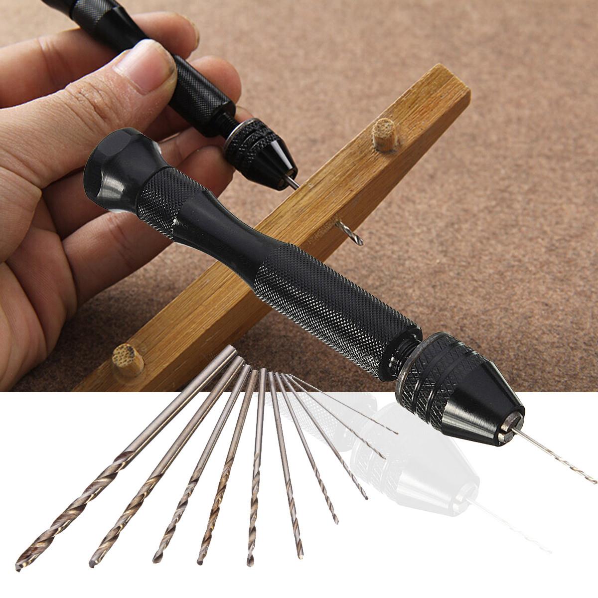 Hot Sale Mini Micro Aluminum Hand Drill Bit With Keyless Chuck +10x