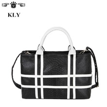 2016 Spring New Women Designer Crocodile Plaid Handbags High Quality Brand Sac Bolsos Leather Shoulder Luxury Casual Totes Bag
