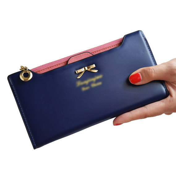 High Quality Mimco Lady Women Wallets Bags Bowknot Leather Wallet Women Coin Purse Card Holders Handbags