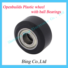 10pcs/lot Openbuilds Plastic wheel with ball Bearings Passive Round wheel Idler Pulley Gear perlin wheel For 3D Printer