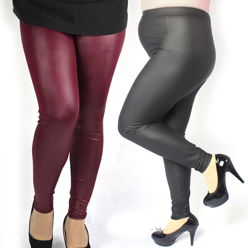 Sexy Women Plus Size High Waist Stretch Faux Leather Leggings Pants 3xl