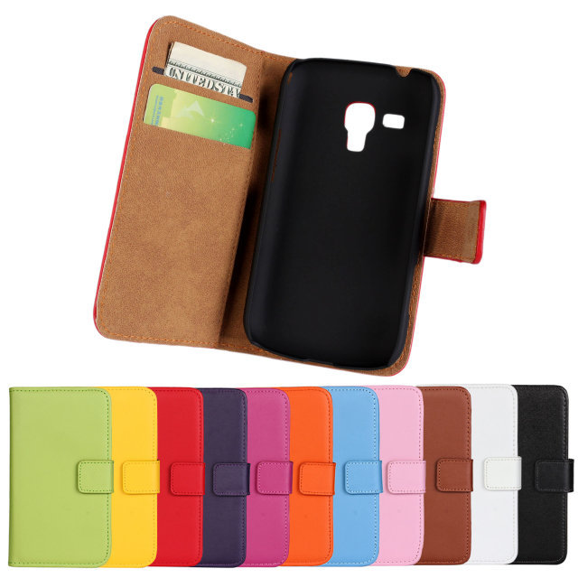 Genuine Leather Case Wallet Cover With Magnetic Buckle Luxury Full Card Flip Card Case For Samsung