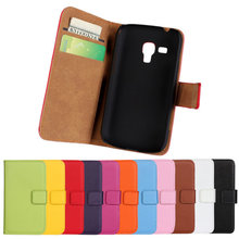 Genuine Leather Case Wallet Cover With Magnetic Buckle Luxury Full Card Flip Card Case For Samsung Galaxy Trend Plus S7580 PZ
