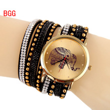 Hot Sale Women’s Wrist Watches Diamond Jewelry Quartz Watch Women Dress Watches Reloj Mujer Fashion Elephant Bracelet Watch