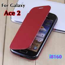 For Samsung Galaxy Ace 2 I8160 Original Flip Leather Remove Back Cover Cases Battery Housing Case Holster + Screen Protector