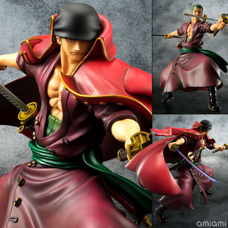 in BOX free shipping One Piece Pop Film Z Roronoa Zoro With Red Cloak Battling PVC action figures 23cm collection toys