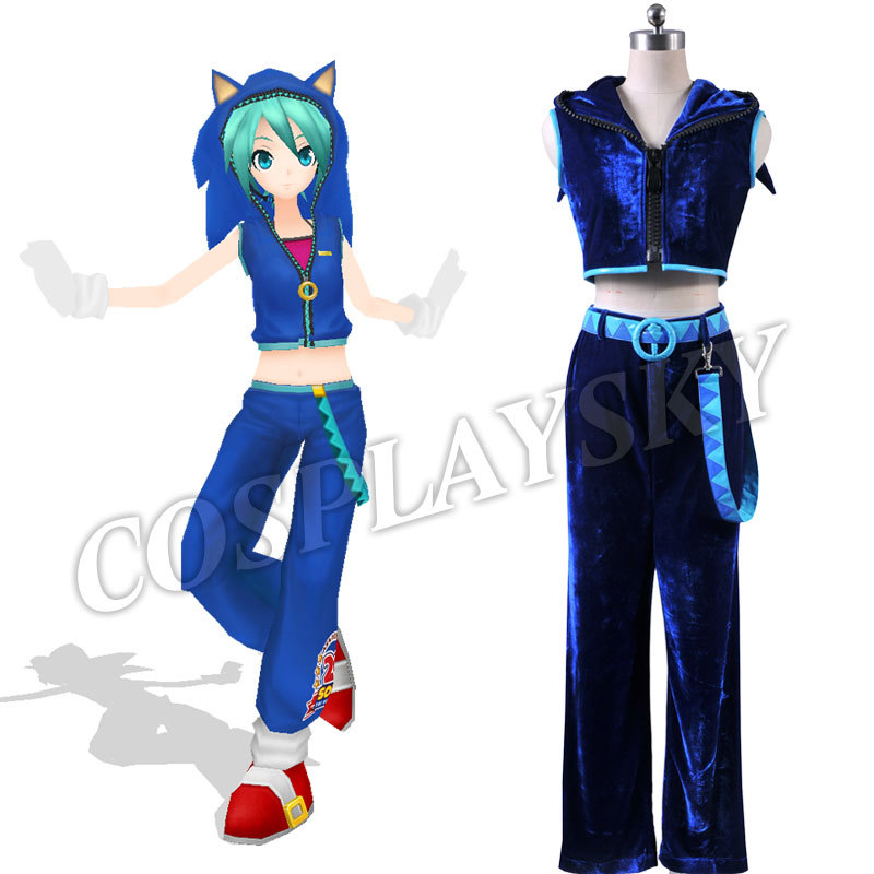 Vocaloid Hatsune Miku Sonic Cosplay Costume.
