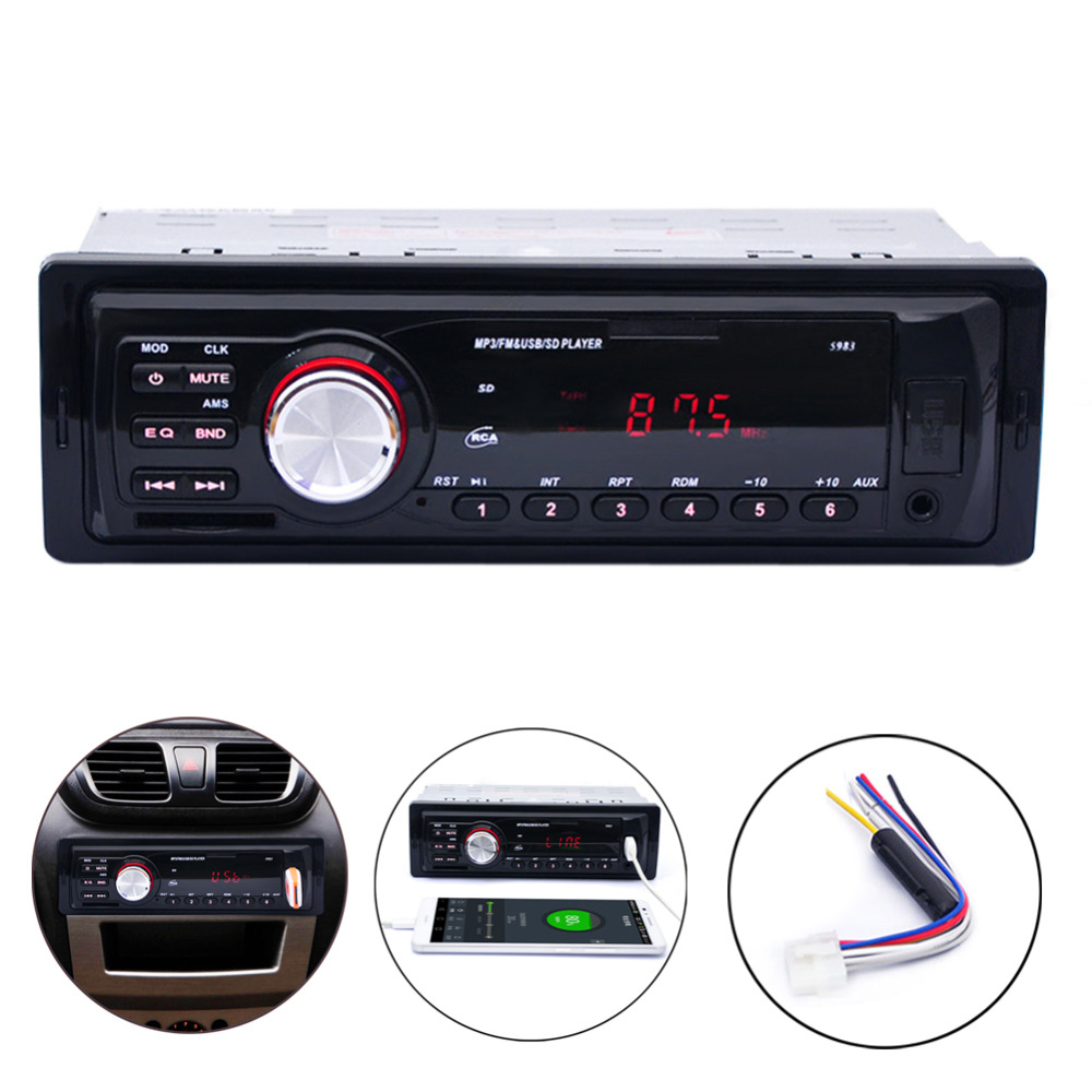Car Stereo Audio Player In-Dash FM Aux Input Receiver SD USB In Dash Music MP3 Radio Player