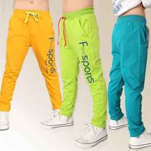 z6 2016 New Fashion Boys Pants Kids Letter Print Trousers Children Sport Casual Pants Clothes Blue Yellow Green Free Shipping