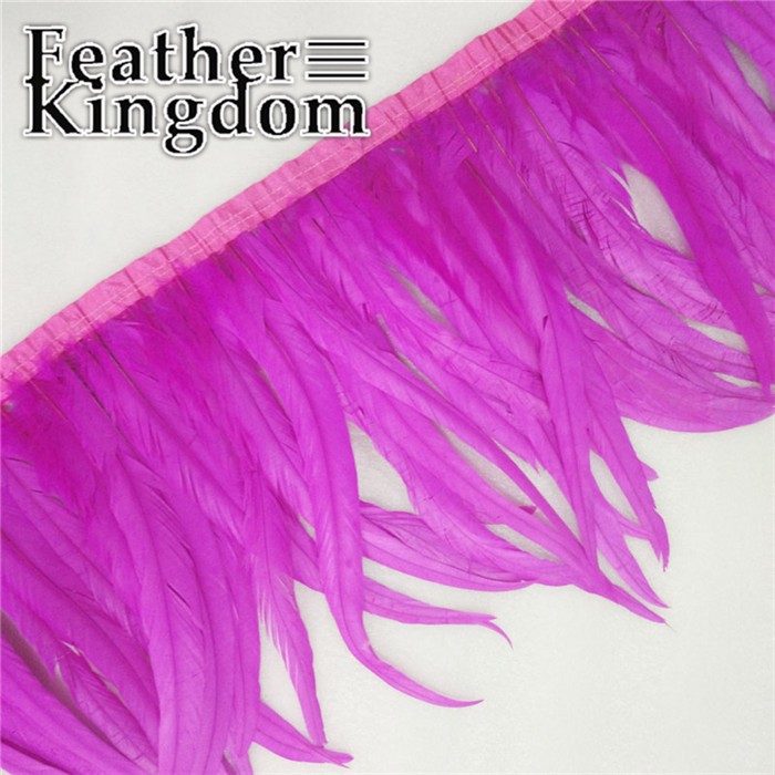 rose rooster tail feather trim