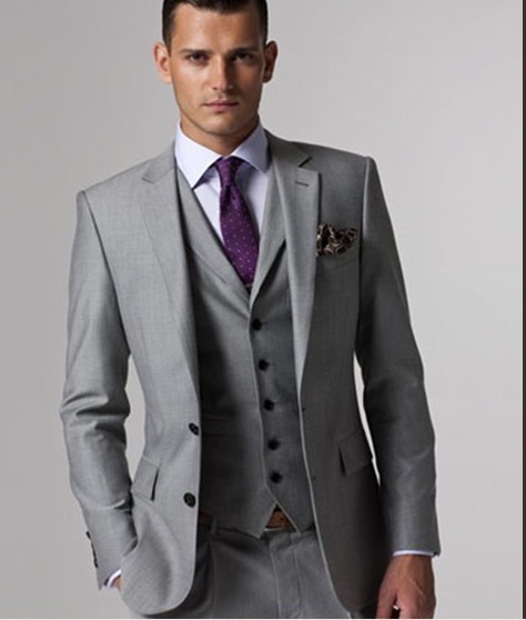 Custom-made-Mens-Light-Grey-font-b-Suits