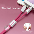 Multifunctional Universal 2 in 1 Quick Charger Micro USB 8P Twin Charging Data Cable For iPhone