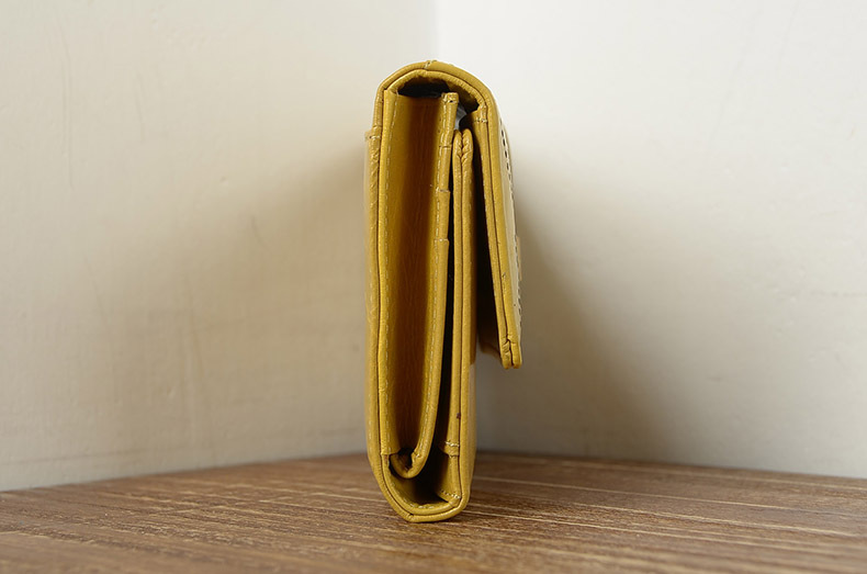 Imported Grain Leather Korea Style Burnished Leather Women's Long