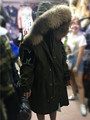 Really Fur Collar Plus Size Female Cotton Jacket Winter Thick Outwear Work Clothes Army Green Camouflage