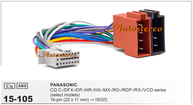 Autostereo 15 105 Iso Standard Harness For Car Audio