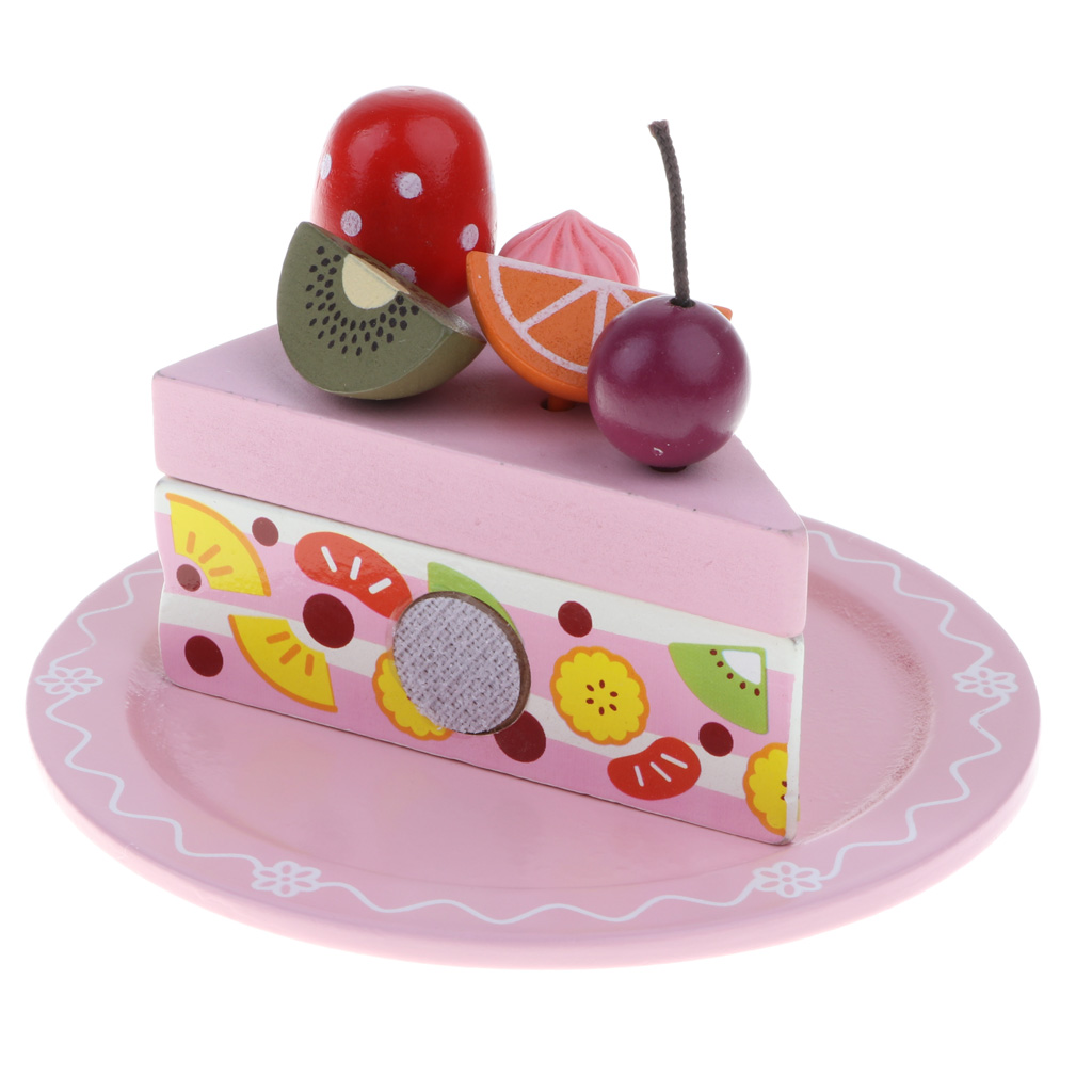 Kid Fruit Cake & Tableware Christmas Birthday Pretend Play Game Cutting Toys 