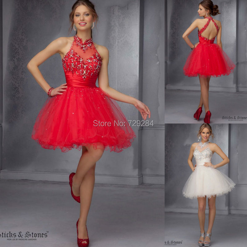 red and white party dresses