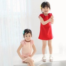 Kids Girls Floral Sleeveless Princess Tutu Dress Solid Baby Dresses Clothes