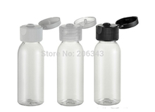 30ml transparent round shoulder plastic PET bottle ,toilet water bottle,lotion bottle with flip lid