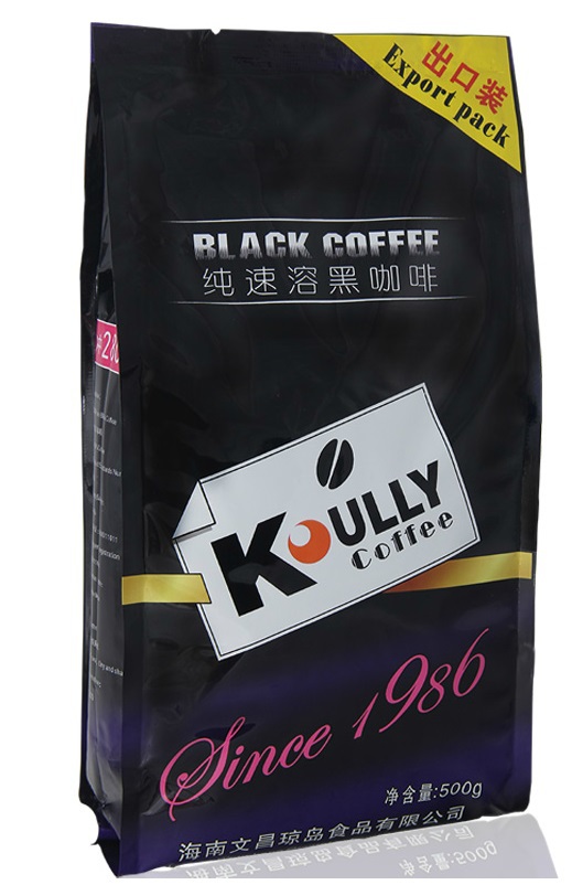 Koully black pure instant coffee without sugar and milk powder drink export 500 g a slim