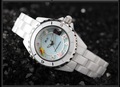 Luxury 100 Ceramic Women Dress Watch Original Brand Mini Clay Quartz Wristwatch Natural Shell Dial Sapphire