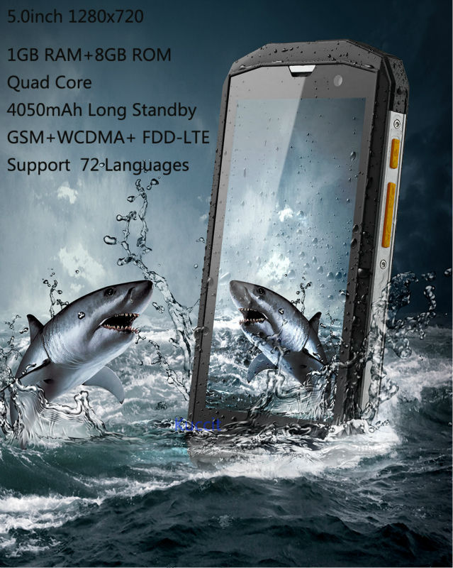 unlocked cell phone 5S Qualcomm Quad Core 5 0 IPS Android 4 4 ip67 Rugged waterproof