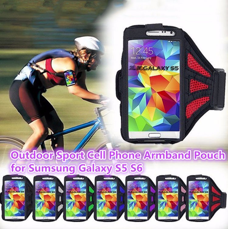 Outdoor Sport Mobile Cell Phone Armband Case Holder Arm Pouch Bag for Running Cycling For Sumsung Galaxy S5 S6 i9600 i9500 i9300 (1)