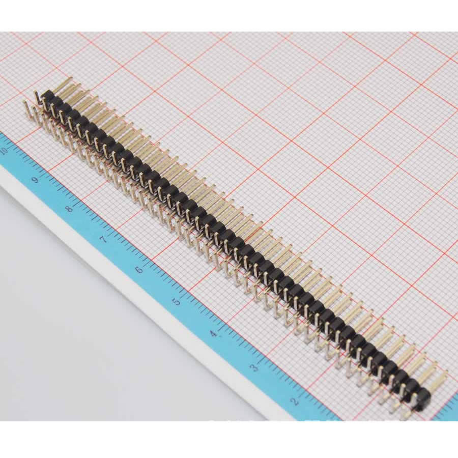 Free shiiping 5PCS 2.54mm 2 x 40 Pin Male Double Row Right Angle Header Strip
