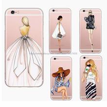 New Arrival Beautiful Fashion Girl Painted Ultra Thin Soft TPU Phone Case Cover for Apple iPhone 6 6S Plus Rubber Funda Cover