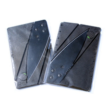 100 unids/lote carpeta caliente cuchillo de bolsillo herramienta de tarjeta de crédito cuchillo de hoja plegable de múltiples funciones al aire cuchillo con bolso de Opp
