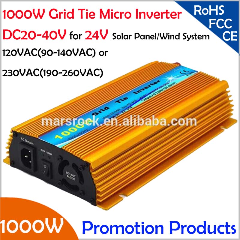 FREE Shipping!!1000W 24V Grid tie micro inverter, DC20V~40V, AC90V-140V or 190V-260V for 1200W 24V Solar panel and Wind Power ! FREE Shipping!!1000W 24V Grid tie micro inverter, DC20V~40V, AC90V-140V or 190V-260V for 1200W 24V Solar panel and Wind Power !