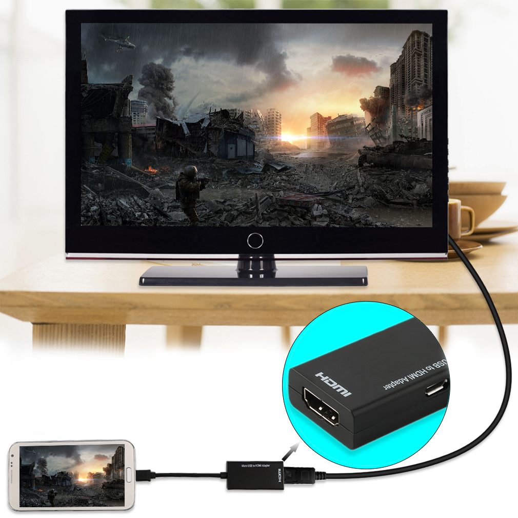 Хорошее Качество Дисплея Порт Micro USB Для Кабеля HDMI Адаптер Конвертер Черный