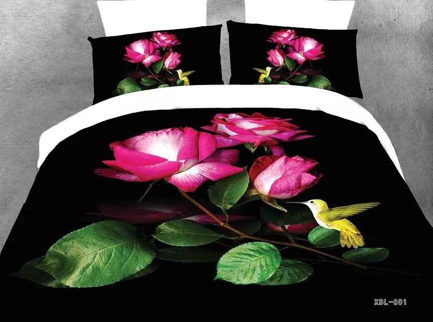 NEW XBL001 Bedding sets 3D Bedclothes Black Duvet cover sets queen size Bed linen bed sheet sets bed sheet