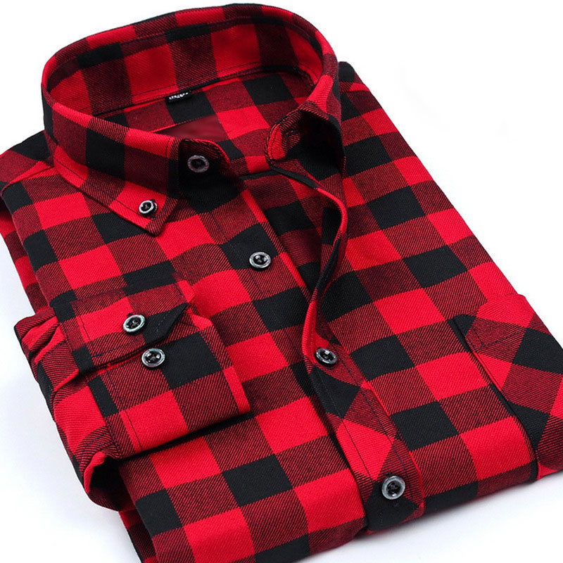New Autumn Brand Fashion Mens font b Plaid b font Shirts Long Sleeve Dress Shirts Camisa