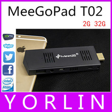 2015 MeeGoPad T02 Windows 8.1 Smart TV Stick with Bing Intel Atom Quad Core Z3735F 2G/32G HDMI WiFi Bluetooth 4.0 TV Dongle Mini