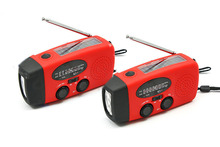 Solar Dynamo Powered Radio Hand Crank AM FM 3 LED Flashlight Phone Charger power cords for