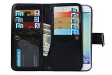 Magnetic Wallet Leather Case for Samsung Galaxy S6 Edge Plus Cover with Card Slot Photo Frame