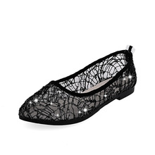 2016 Summer High Quality Brand Women New Pointed Toe Slip-on Mesh Hollow Net shoes Breathable Female Casual Shoes Freeshpping