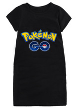 Free shipping kids girls pokemon go short sleeve T shirt long girl baby pokemon go clothing