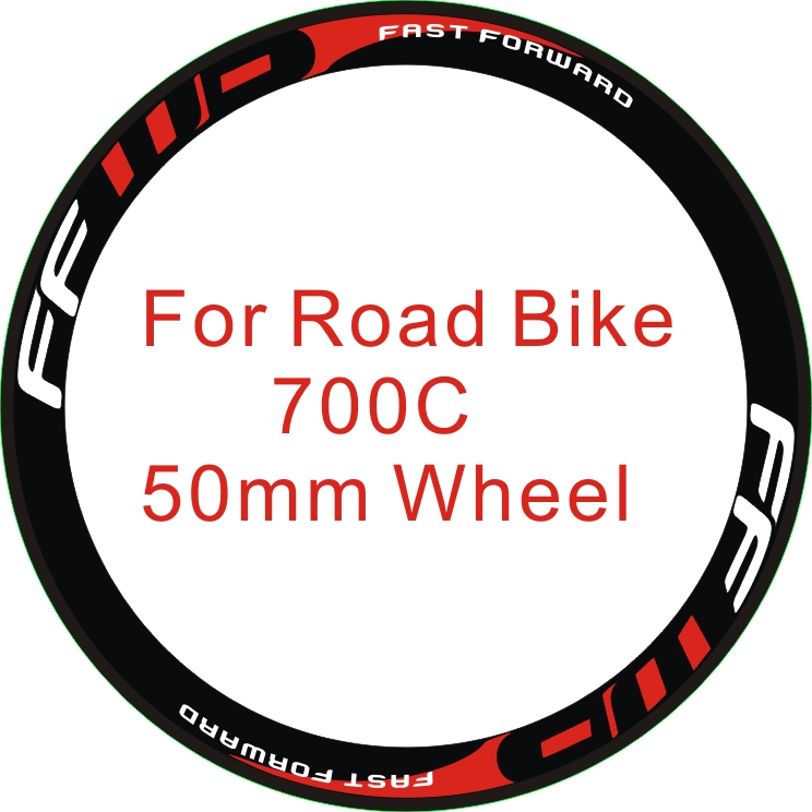 FF 2Wheels/set  Road Bike 700c 50mm wheel Stickers Motorcycle stickers Road Bike  Stickers Carbon Fiber Wheel Stickers