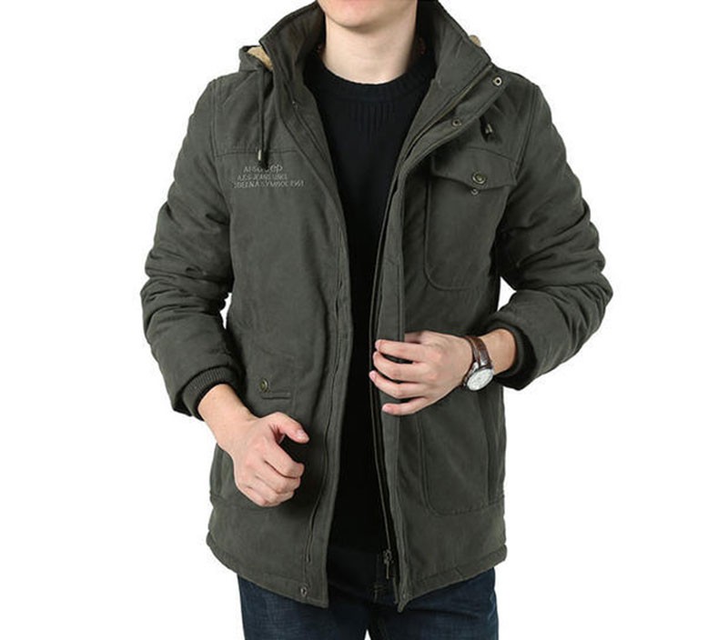 M~3XL Autumn Winter Mens Fleece Jackets Coats Hooded AFS JEEP Brand Slim Long Casual Cotton Outdoor Plus Big Size Casual Jacket (1)