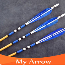 New 3pcs Longbow Wood Arrow Shafts Traditional Wooden Arrows For Compound Bow 80cm Archery Wooden Arrows