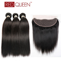 Peruvian Virgin Hair Straight 3 Bundles With Lace Frontal 13 4 Ear To Ear Middle