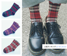 35-40 1lot=3paris COLLECTION three new Harajuku mori girls lattice forest grid check grating chequer treillage cell Cotton Socks