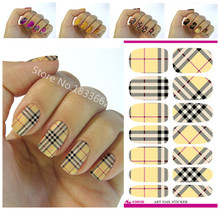 Fashionable, plaid patterns decorative nail decal art nail stickers decoration simple transfer foil k603